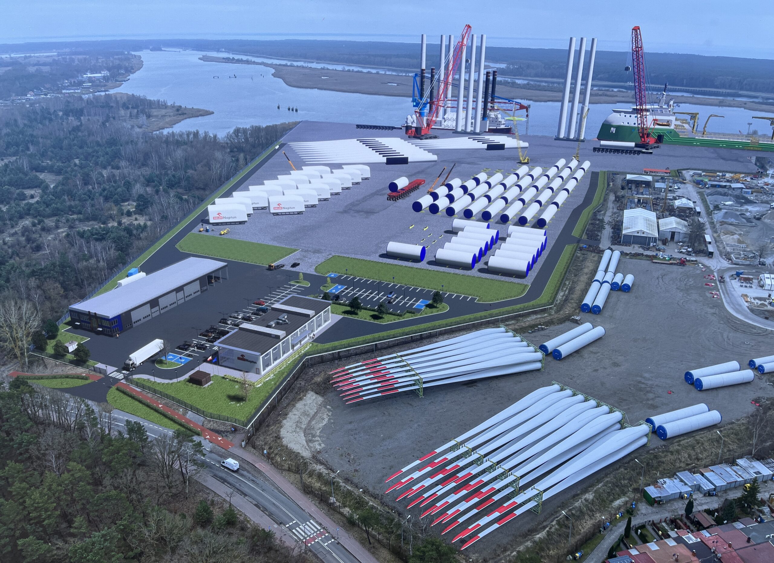 Wizualizacja terminala instalacyjnego dla morskich farm wiatrowych w Świnoujściu fot. Ministerstwo Infrastruktury