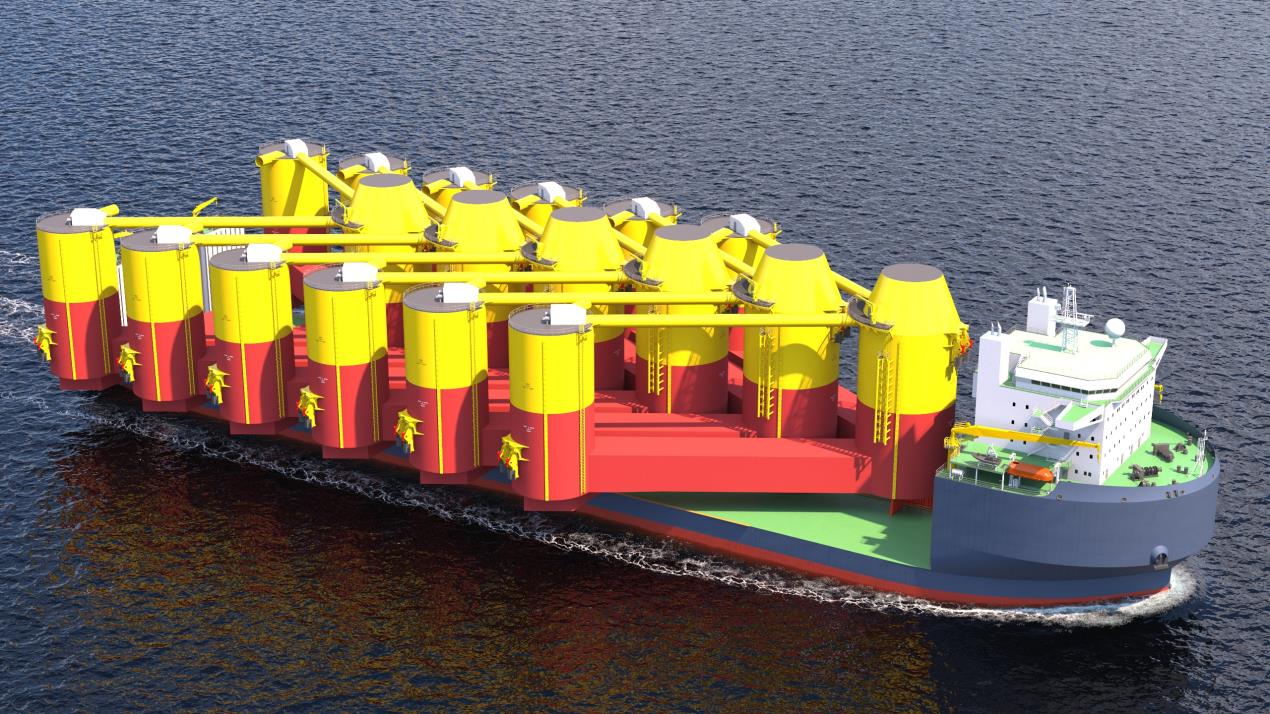 Transport of six 17 MW D-Floaters, fot. Bassoe Technology