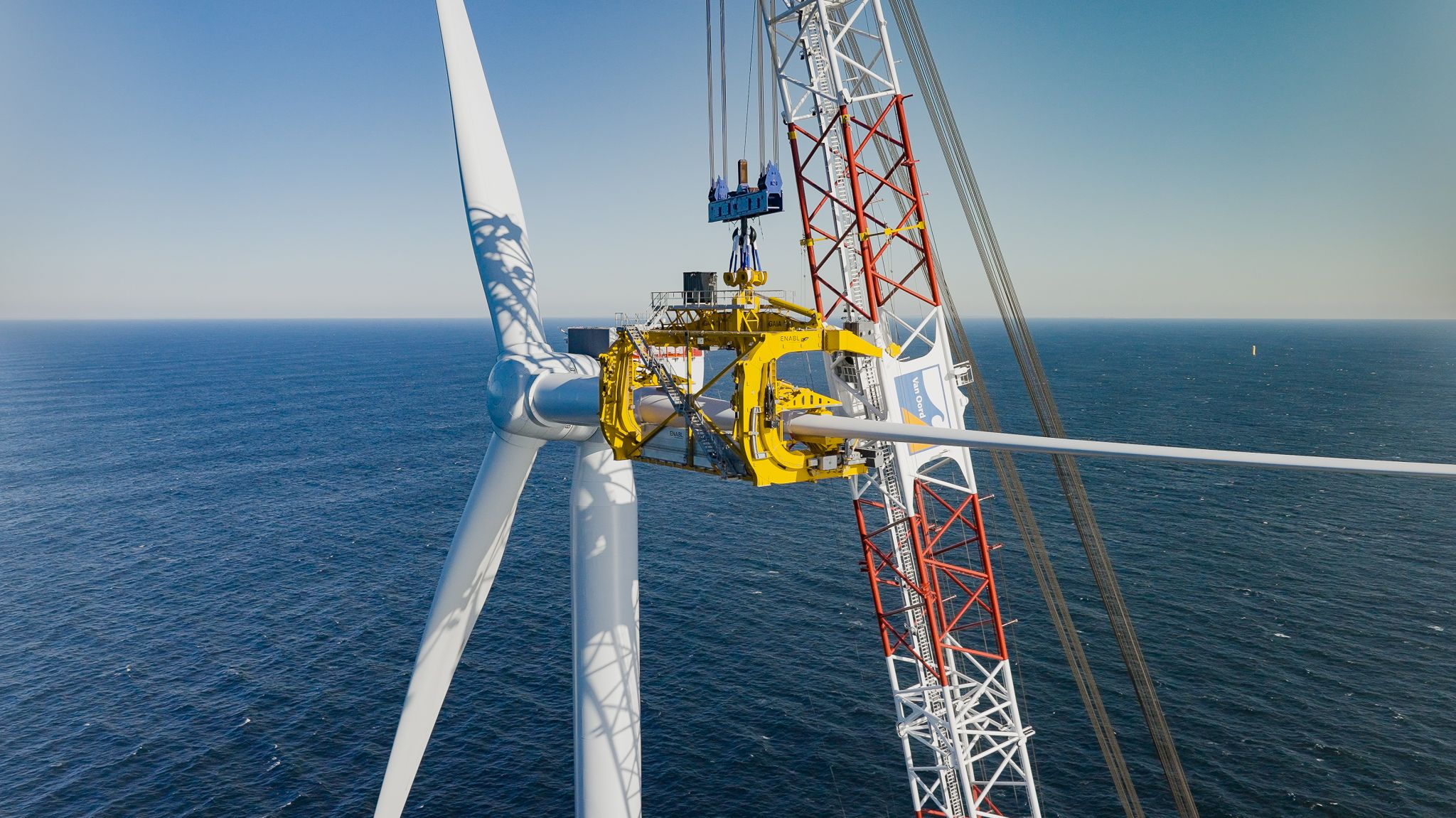 Pierwszą morska turbina wiatrowa SG 11-200 DD zainstalowana w projekcie MFW South Fork Wind w US, fot. Siemens Gamesa