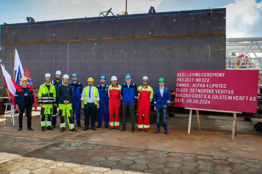 Ceremonia położenia stępki w stoczni Christ w dniu 06 sierpnia 2024 r, fot. Ulstein