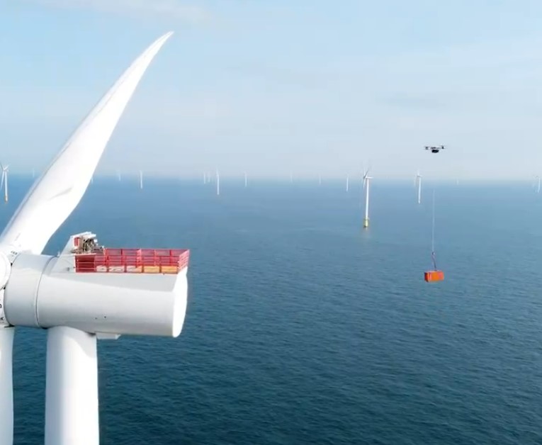 Drony cargo w polskich projektach MFW? Potrzebne są regulacje i dostęp do technologii Dron cargo na obszarze MFW Borssele 1&2, fot. Ørsted