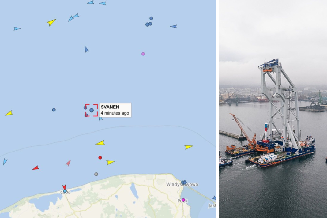 Źródło: vesselfinder.com, Baltic Power, Grafika: OffshoreWindPoland.pl