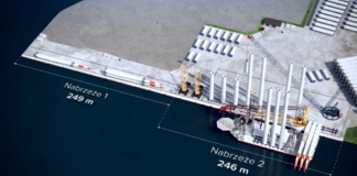 Port instalacyjny w Świnoujściu rozpocznie działalność operacyjną w czerwcu 2025 roku Nabrzeża portu instalacyjnego w Świnoujściu, fot. Orlen Neptun