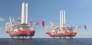 Cadeler pozyskał pierwsze kontrakty dla nowej jednostki instalacyjnej Wind Mover Jednostki instalacyjne Wind Mover i Wind Maker, fot. Cadeler