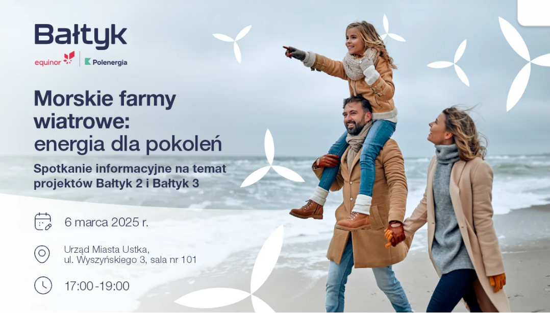 O morskich farmach wiatrowych Bałtyk 2 i Bałtyk 3. Kolejne spotkanie informacyjne dla mieszkańców Ustki