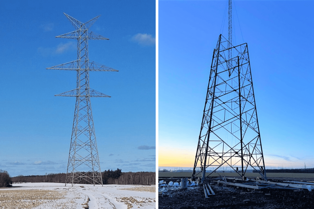 Linia 400 kV Choczewo – Żarnowiec, fot. PSE Linia 400 kV Choczewo – Żarnowiec, fot. PSE