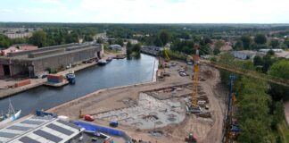 Budowa bazy serwisowej PGE Baltica w Ustce wkroczyła w kolejną fazę Budowa bazy O&M w Ustce, fot. KB Doraco